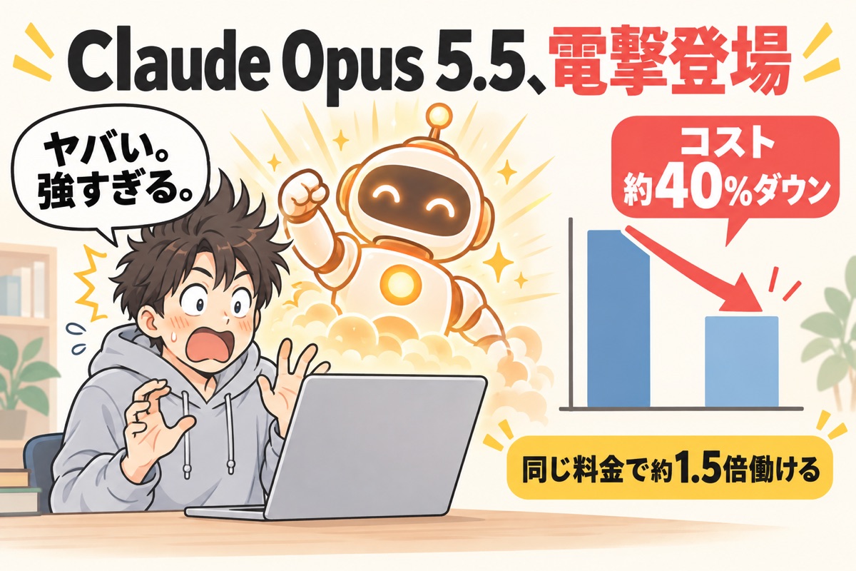Claude Opus 5.5 電撃登場 コスト約40%ダウン